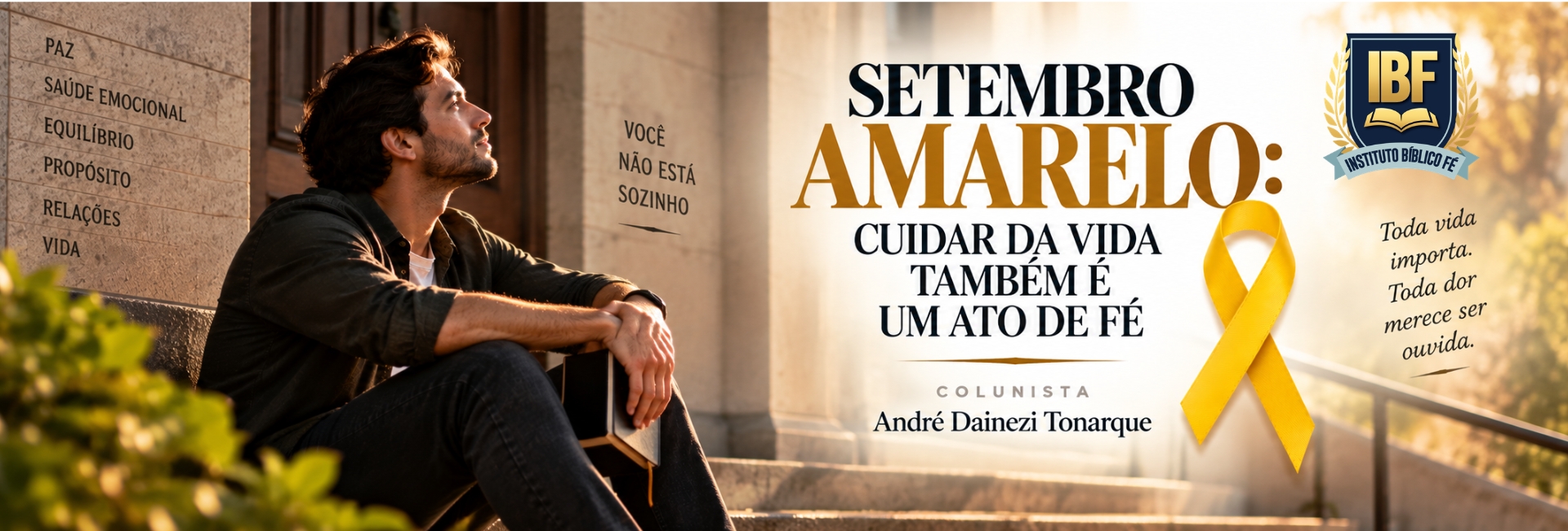 SETEMBRO AMARELO: CUIDAR DA VIDA TAMBÉM É UM ATO DE FÉ