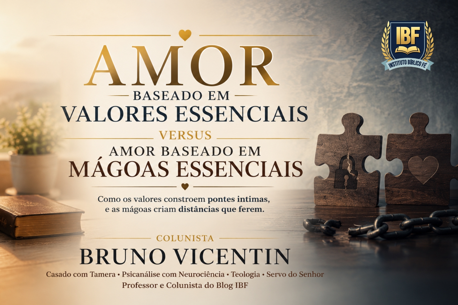 Amor baseado em valores essenciais versus amor baseado em mágoas essenciais.