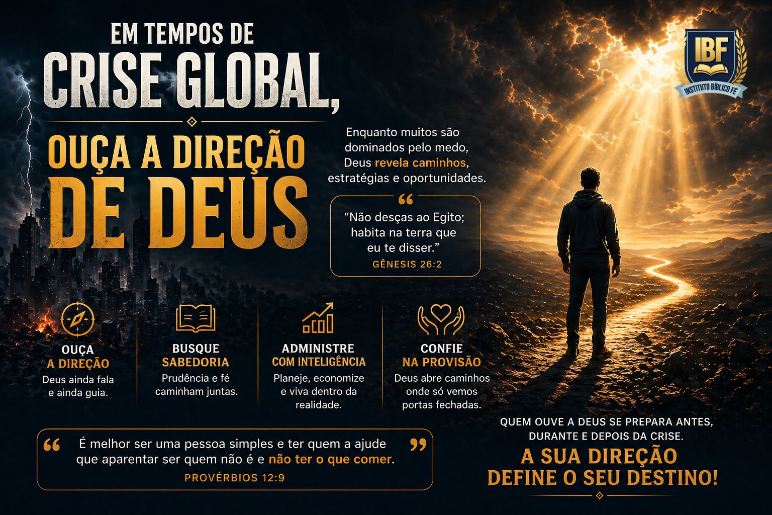 EM TEMPOS DE CRISE GLOBAL, OUÇA A DIREÇÃO DE DEUS