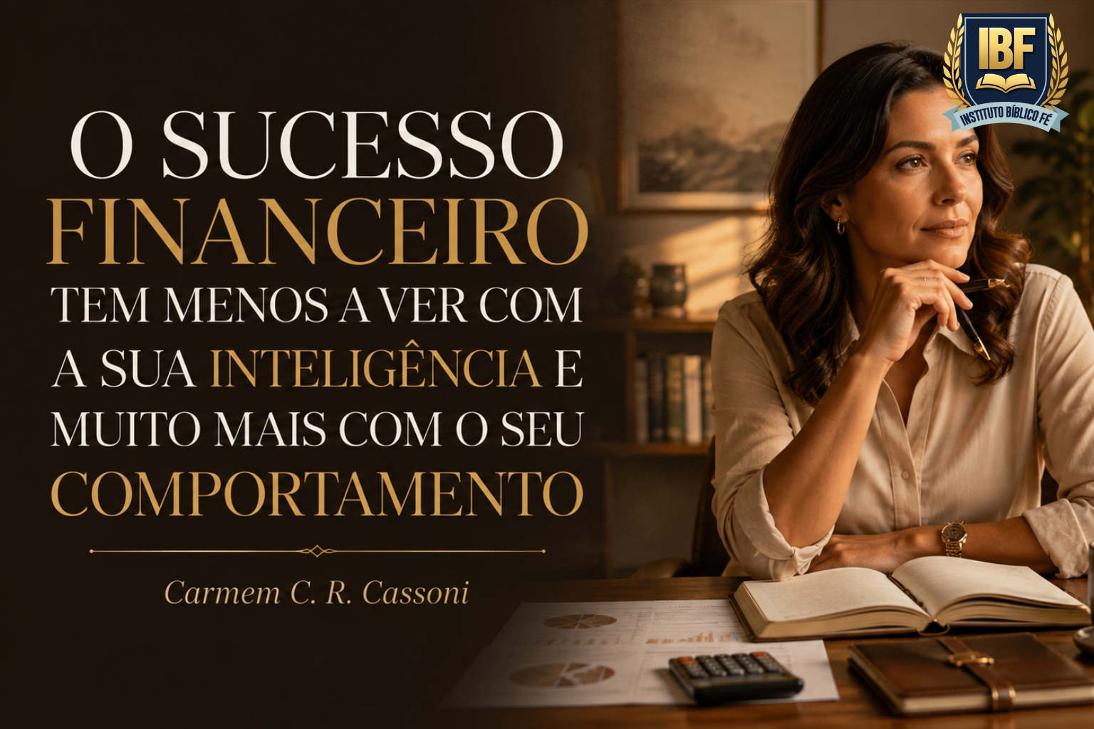 O SUCESSO FINANCEIRO TEM MENOS A VER COM A SUA INTELIGÊNCIA E MUITO MAIS COM SEU COMPORTAMENTO